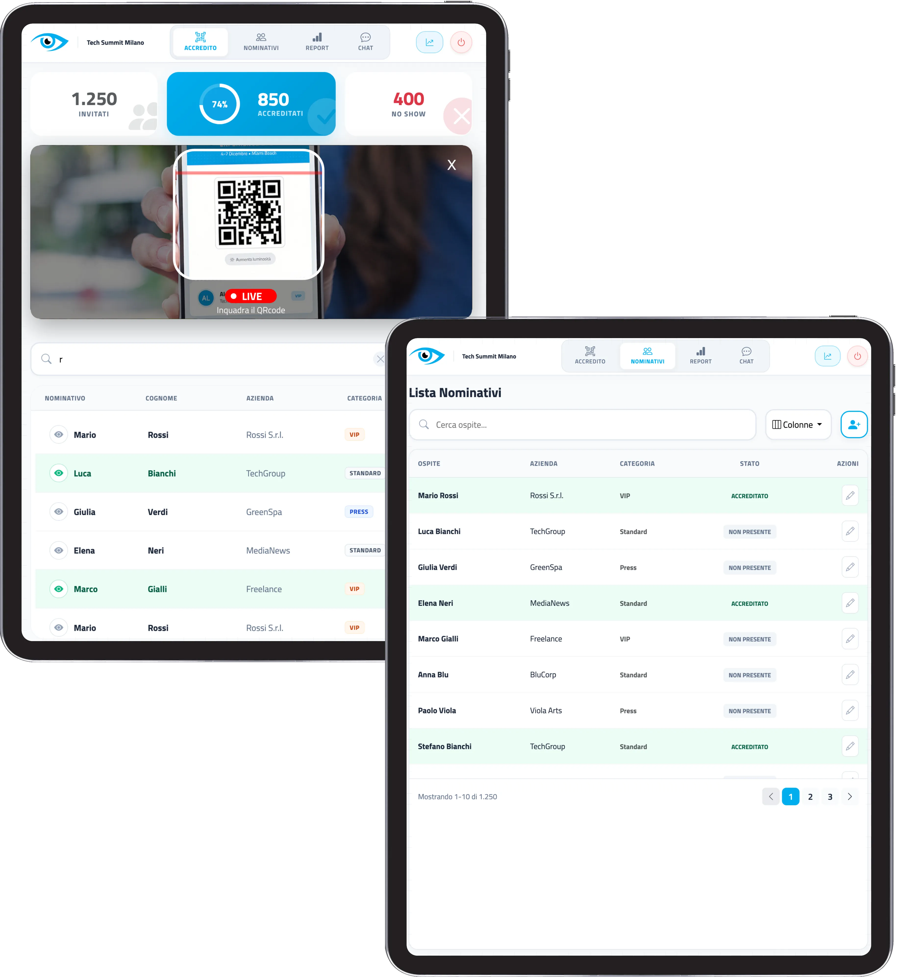 Check-in QR code eventi